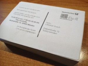 Anlieferungsinformationen als Postkarte drucken