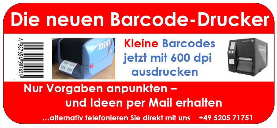 Die neuen Barcode-Anwendungen mit 600 dpi