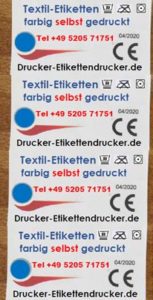 Berufskleidung-Etiketten farbig bedrucken