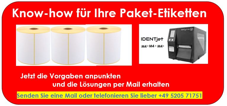 DHL-Etiketten mit IDENTjet M4 Thermodrucker ausgegeben