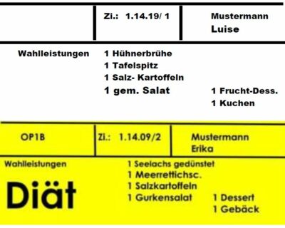 Speisenverteilsystem Drucker  im Krankenhaus