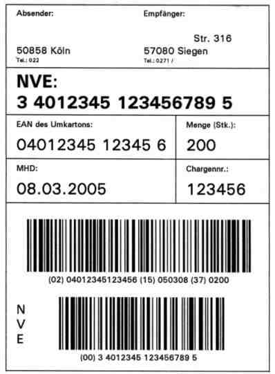 Etikettendrucker für GS1 128 Logistic-Label