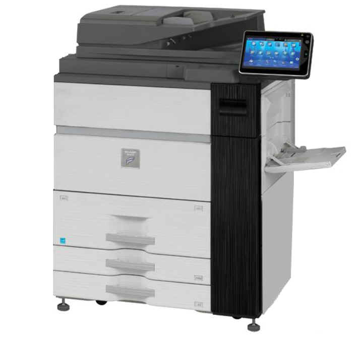 Face-up-Drucker geben am Falz-Automaten und / oder Beleg-Einleger die Druckausgaben mit dem Druckbild nach oben aus.