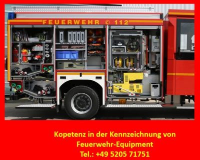 Feuerwehren-Ausrüstung-Etiketten