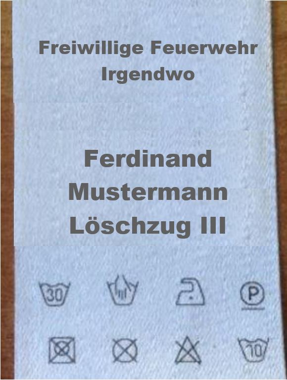 Textil-Etiketten für die Feuerwehr-Kleidung