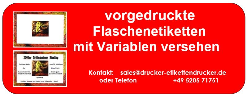 Flaschenetiketten wischfest und tropfenfest bedrucken