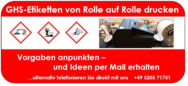 GHS-Etiketten von Rolle auf Rolle drucken