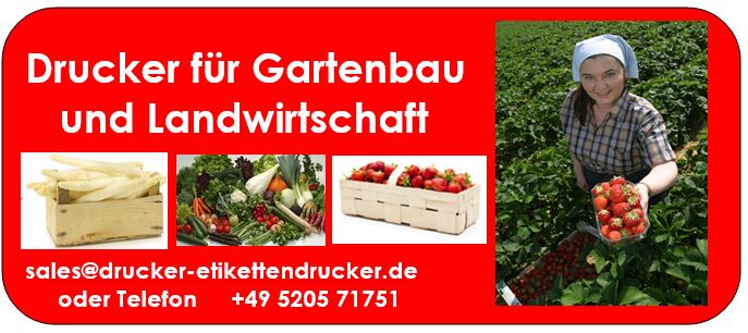 Drucker für Gemüseanbaut, Gartenbau, Landwirtschaft, Baumschulen und Pflanzenzucht-Betriebe