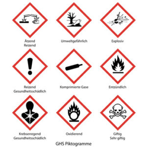 Gefahrstoffkennzeichnung mit GHS-Etiketten