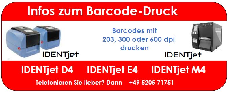 IDENTjet mit 203dpi, 300dpi oder 600dpi Auflösung