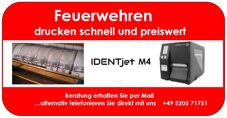 Feuerwehren setzen Profi-Drucker ein: IDENTjet M4