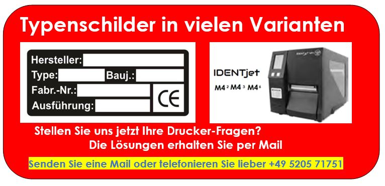 IDENTjet M4 für Ihre Typenschilder