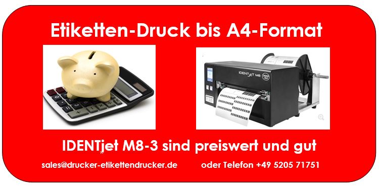 IDENETjet M8-3 für Etiketten bis A4-Breite