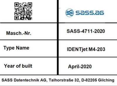 QR-Code mit Infos auf Typenschild-Etiketten 