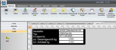 komfortable Software für Inventaretiketten