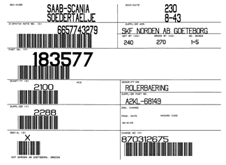 VDA-Etikett mit A4-Breite gedruckt