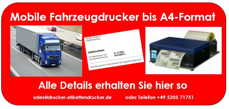 logiJET TM8 Thermodirektdrucker für den mobilen Belegdruck in LKW und PKW