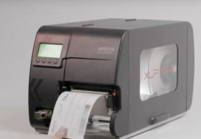 Drucker mit Etiketten-Spender und Rewinder