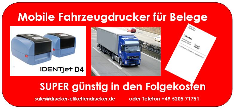 Mobile PKW-Drucker sind häufig Thermodrucker