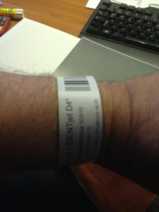 Patienten-Armbänder mit Barcodes