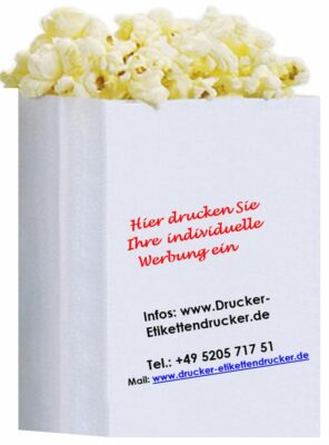 Popcorn-Tüten bedrucken - Produktions-Drucker sind besser