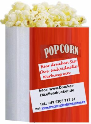 Popcorn-Tüten drucken Sie 3, 2, 1 perfekt selbst