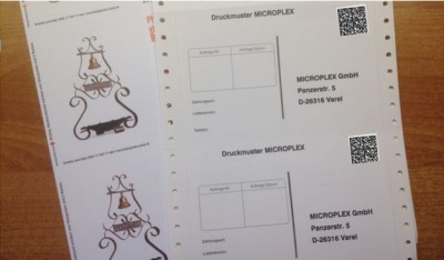 Anlieferungsinformationen als Endlos-Postkarte drucken