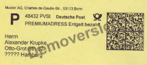 Postvertriebsstück-Etiketten