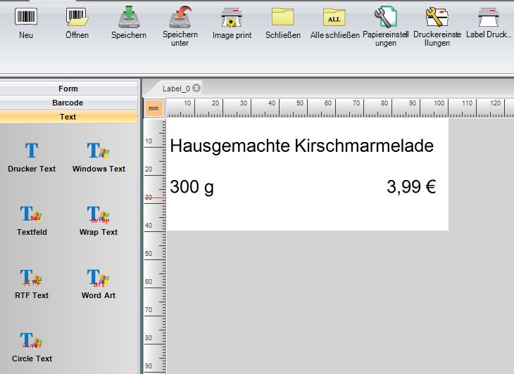 Preisschilder selbst generieren