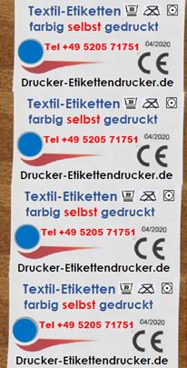 Textil-Etiketten farbig selbst gedruckt