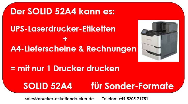 UPS Etikettendruck mit dem Laser