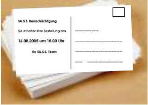 Arzttermin-Erinnerungspostkarten als Serienpostkarten