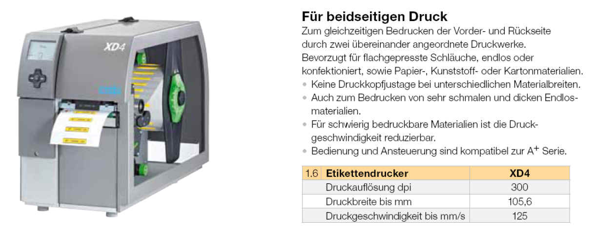 cab XD4+ Duplex - Der Thermodrucker mit Druck beider Seiten cab XD4+ Duplex - Der Thermodrucker mit Druck beider Seiten
