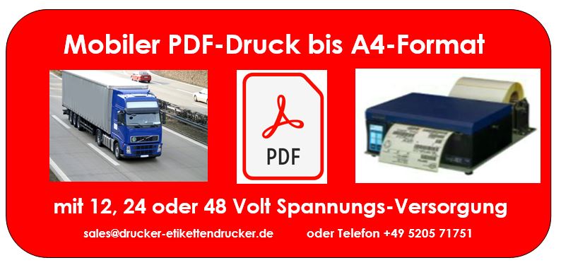 Drucker für für den PDF-Druck inLKW und PKW. logiJET TM8