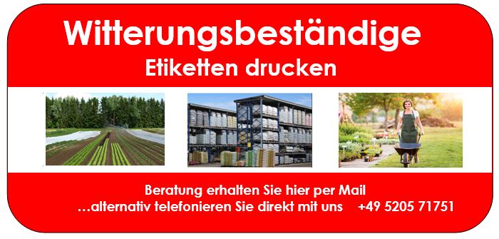 witterungsbeständige Etiketten drucken